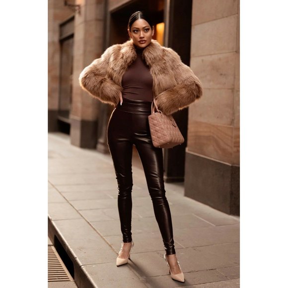 Nookie Viktoria Pants Black Shiny Skinny Sexy XS NWT $169 - Picture 6 of 7